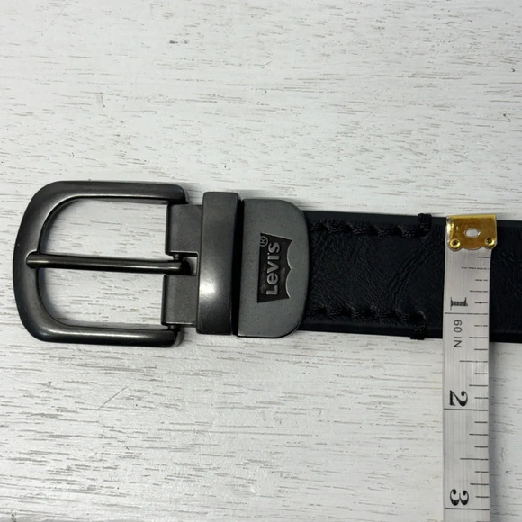 Levis Belt Black Brown Leather Convertible Flip 38-40" Range - Picture 1 of 5